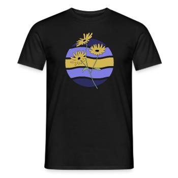 Minimal Blume Wellen Muster Urlaub Ferien Sommer - Männer T-Shirt - Schwarz - Vorne - AI Model Male 178 light (178cm)