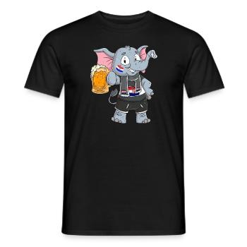 Croatia Fan Elephant - Men's T-Shirt - black - Front - AI Model Male 178 light (178cm)