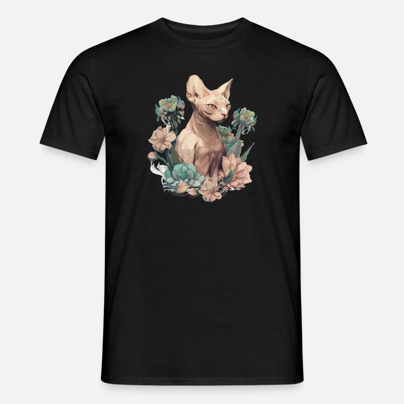 Sphinx Katze - Männer T-Shirt - Schwarz