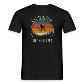 Vintage Ski Life is better on the Slopes - Männer T-Shirt - Schwarz - Vorne - AI Model Male 178 light (178cm)