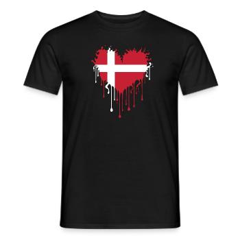 T-Shirt Cœur Danemark – Pour les vrais fans du Danemark ! - T-shirt homme - noir - Devant - AI Model Male 178 light (178cm)