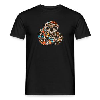 Bunte Punkt-Faultier-Grafik - Männer T-Shirt - Schwarz - Vorne - AI Model Male 178 light (178cm)