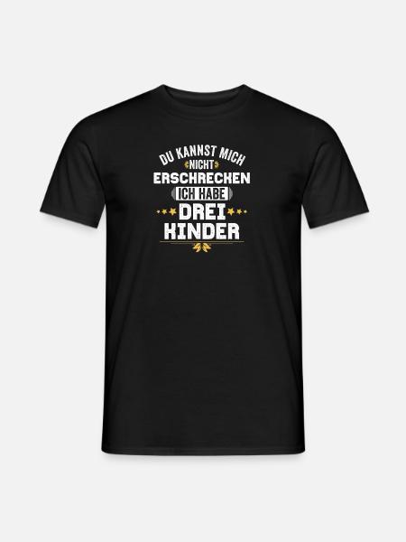 Eltern Drei 3 Kinder Papa Mama Mutter Vater Kind - Männer T-Shirt - Schwarz