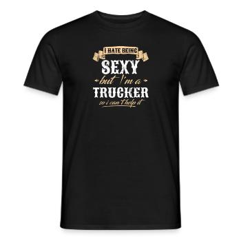 Sexy Trucker Truck Driver Lkw Fahrer Lustig - Männer T-Shirt - Schwarz - Vorne - AI Model Male 178 light (178cm)