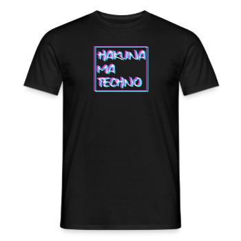 Hakuna Ma Techno Trippy EDM Festival Hardstyle Har - Men's T-Shirt - black - Front - AI Model Male 178 light (178cm)