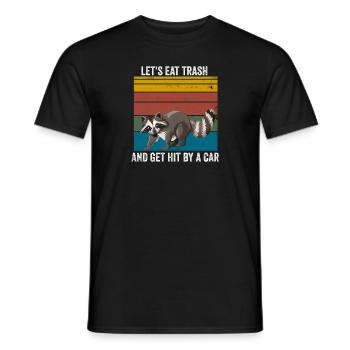 Mangez un cadeau d'animaux de raton laveur - T-shirt homme - noir - Devant - AI Model Male 178 light (178cm)