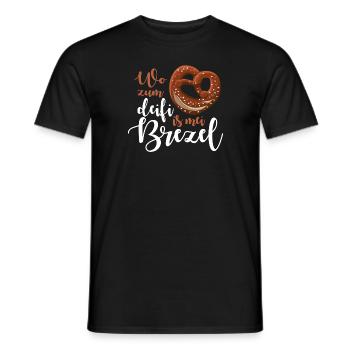 Wo zum deifi is mei Brezel - Männer T-Shirt - Schwarz - Vorne - AI Model Male 178 light (178cm)