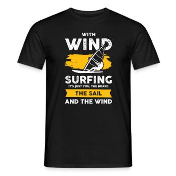 windsurfen surfer - Männer T-Shirt - Schwarz - Vorne - AI Model Male 178 light (178cm)