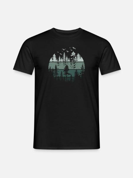 Wald Natur Wildnis Bäume Naturliebhaber - Männer T-Shirt - Schwarz