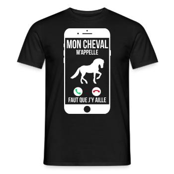 Mon cheval m'appelle - Faut que j'y aille - T-shirt homme - noir - Devant - AI Model Male 178 light (178cm)