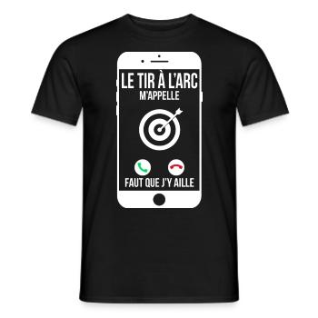 Le tir à l'arc m'appelle - Faut que j'y aille - T-shirt homme - noir - Devant - AI Model Male 178 light (178cm)