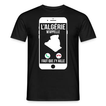 L'Algérie m'appelle - Faut que j'y aille - T-shirt homme - noir - Devant - AI Model Male 178 light (178cm)