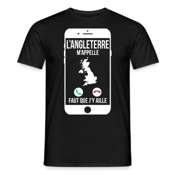 L'Angleterre m'appelle - Faut que j'y aille - T-shirt homme - noir - Devant - AI Model Male 178 light (178cm)
