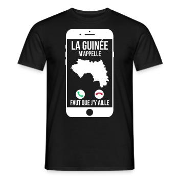 La Guinée m'appelle - Faut que j'y aille - T-shirt homme - noir - Devant - AI Model Male 178 light (178cm)