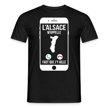 L'Alsace m'appelle - Faut que j'y aille - T-shirt homme - noir - Devant - AI Model Male 178 light (178cm)