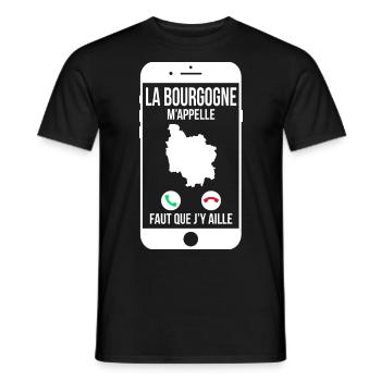La Bourgogne m'appelle - Faut que j'y aille - T-shirt homme - noir - Devant - AI Model Male 178 light (178cm)