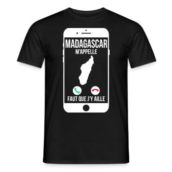 Madagascar m'appelle - Faut que j'y aille - T-shirt homme - noir - Devant - AI Model Male 178 light (178cm)
