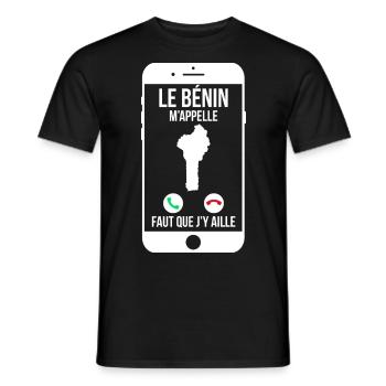 Le Bénin m'appelle - Faut que j'y aille - T-shirt homme - noir - Devant - AI Model Male 178 light (178cm)