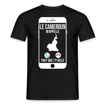 Le Cameroun m'appelle - Faut que j'y aille - T-shirt homme - noir - Devant - AI Model Male 178 light (178cm)