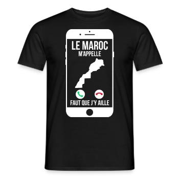 Le Maroc m'appelle - Faut que j'y aille - T-shirt homme - noir - Devant - AI Model Male 178 light (178cm)