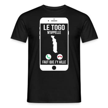 Le Togo m'appelle - Faut que j'y aille - T-shirt homme - noir - Devant - AI Model Male 178 light (178cm)