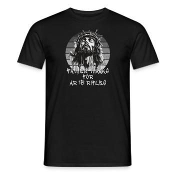 IPSC AR15 Jesus Rifle - Men's T-Shirt - black - Front - AI Model Male 178 light (178cm)