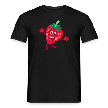 strawberry - Men's T-Shirt - black - Front - AI Model Male 178 light (178cm)