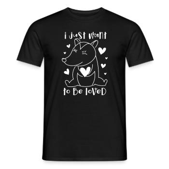 Opossum Love Ironic Saying Cute Opossum Animal - Men's T-Shirt - black - Front - AI Model Male 178 light (178cm)