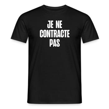 je ne contracte pas - T-shirt homme - noir - Devant - AI Model Male 178 light (178cm)