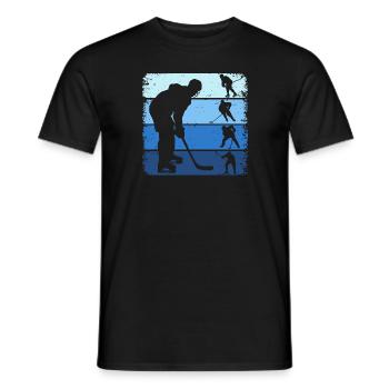 Hockey Retro Hockey Hockey Players - Men's T-Shirt - black - Front - AI Model Male 178 light (178cm)