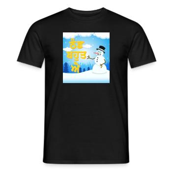 Punjabi phrase - Thand bohat aa -It is very cold - Men's T-Shirt - black - Front - AI Model Male 178 light (178cm)