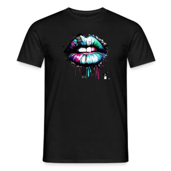Lèvres Graffiti Style - T-shirt homme - noir - Devant - AI Model Male 178 light (178cm)