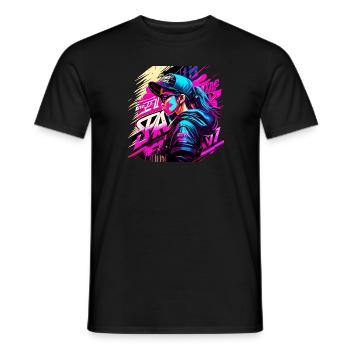 graffitti girl - Männer T-Shirt - Schwarz - Vorne - AI Model Male 178 light (178cm)