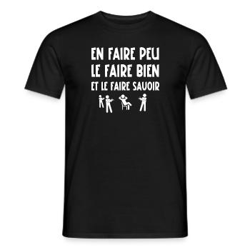 en faire peu - T-shirt homme - noir - Devant - AI Model Male 178 light (178cm)