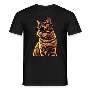 Sonnenbrille für American Shorthair Geschenk - Männer T-Shirt - Schwarz - Vorne - AI Model Male 178 light (178cm)