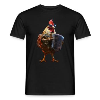 Hahn Akkordeon - Männer T-Shirt - Schwarz - Vorne - AI Model Male 178 light (178cm)