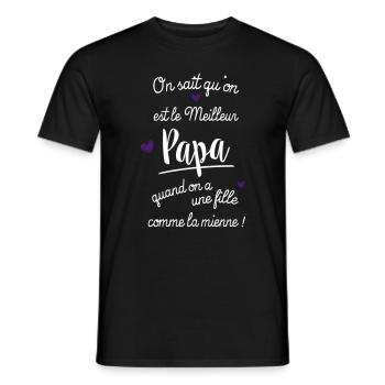meilleur papa - T-shirt homme - noir - Devant - AI Model Male 178 light (178cm)