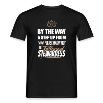 Tattooed Stewardess / Flugbegleiterin is the Best - Männer T-Shirt - Schwarz - Vorne - AI Model Male 178 light (178cm)