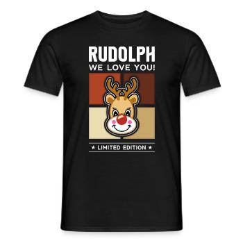 Rudolph - T-shirt homme - noir - Devant - AI Model Male 178 light (178cm)