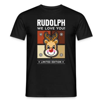 Rudolph - T-shirt homme - noir - Devant - AI Model Male 178 light (178cm)