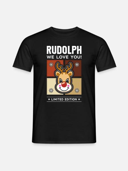 Rudolph - Männer T-Shirt - Schwarz