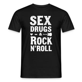 Sexe, drogues et rock’n’roll - T-shirt homme - noir - Devant - AI Model Male 178 light (178cm)