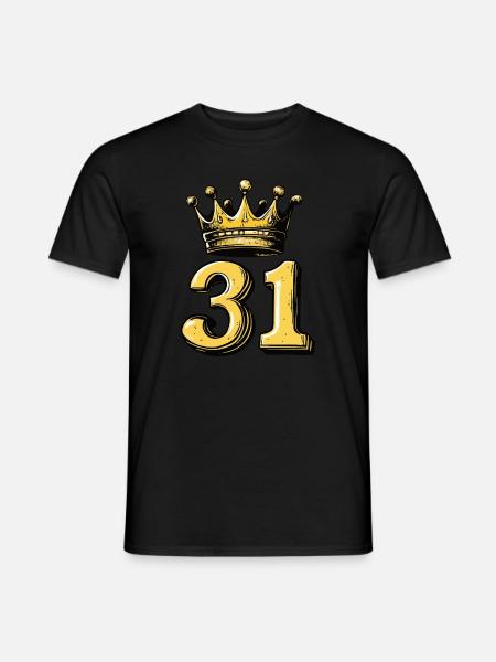 31 Zahl Krone - Männer T-Shirt - Schwarz