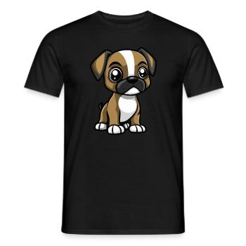 Boxer Hund Niedlich - Männer T-Shirt - Schwarz - Vorne - AI Model Male 178 light (178cm)