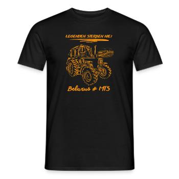 Biélorussie # MTS / GDR Machines agricoles - T-shirt homme - noir - Devant - AI Model Male 178 light (178cm)