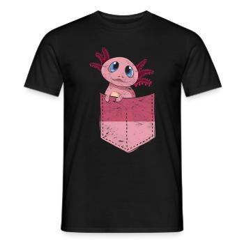 Salamandre Cadeau Mignon Poitrine Poche Axolotl - T-shirt homme - noir - Devant - AI Model Male 178 light (178cm)