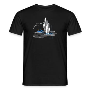Libert'All Paramoteur Urban Fly bleu - T-shirt homme - noir - Devant - AI Model Male 178 light (178cm)