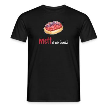 Mett Mettbrötchen Hackfleisch Lustig Geschenk - Männer T-Shirt - Schwarz - Vorne - AI Model Male 178 light (178cm)