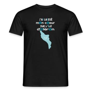 Jai laissé mon cœur à l'île d'Oléron 1 - T-shirt homme - noir - Devant - AI Model Male 178 light (178cm)