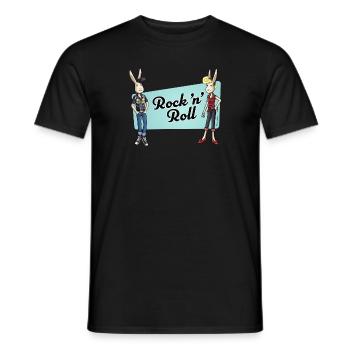 Rock 'n' Roll Rabbits - Männer T-Shirt - Schwarz - Vorne - AI Model Male 178 light (178cm)